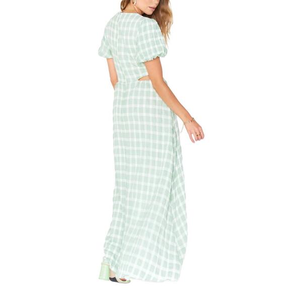 NEW SHOW ME YOUR MUMU eloise maxi dress in green plaid - Picture 3 of 3